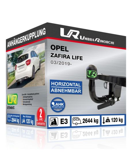 Anhängerkupplung für Opel ZAFIRA LIFE horizontal abnehmbar