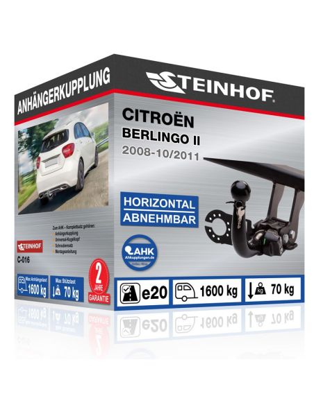 Anhängerkupplung für Citroën BERLINGO II horizontal abnehmbar