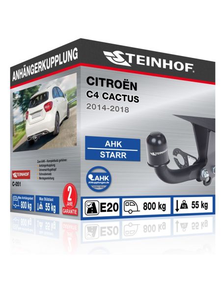Anhängerkupplung für Citroën C4 CACTUS starr mit angeschraubtem Kugelkopf