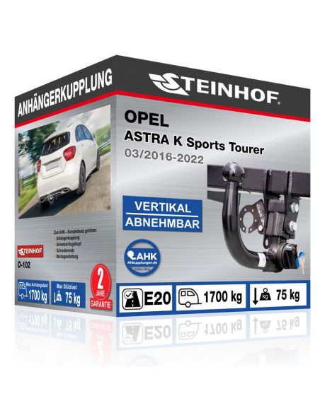 Anhängerkupplung für Opel ASTRA K Sports Tourer vertikal abnehmbar
