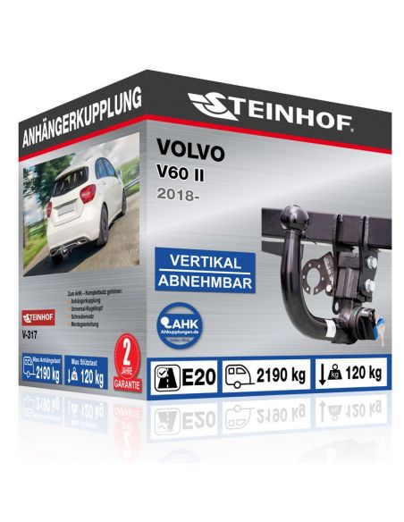 Anhängerkupplung für Volvo V60 II vertikal abnehmbar