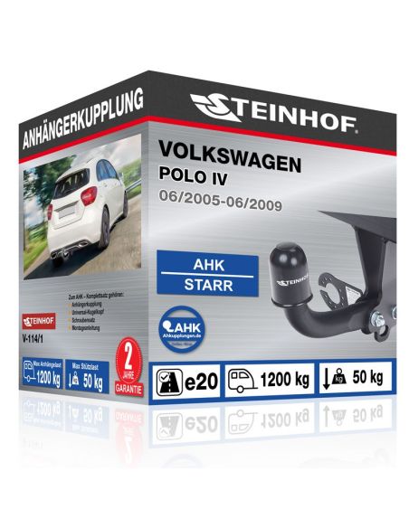Anhängerkupplung für Volkswagen POLO IV starr mit angeschraubtem Kugelkopf