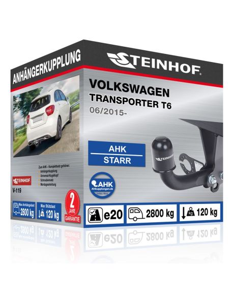Anhängerkupplung für Volkswagen TRANSPORTER T6 starr mit angeschraubtem Kugelkopf