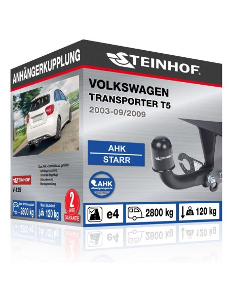 Anhängerkupplung für Volkswagen TRANSPORTER T5 starr mit angeschraubtem Kugelkopf